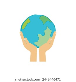 Earth day, save the world, world environment day, on white background vecter illustration flat style