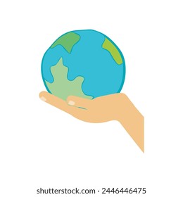 Earth day, save the world, world environment day, on white background vecter illustration flat style