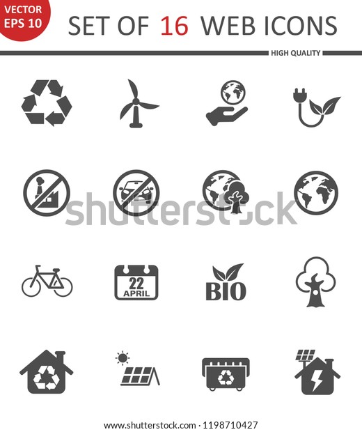 Earth day. Set of\
16 high quality web\
icons