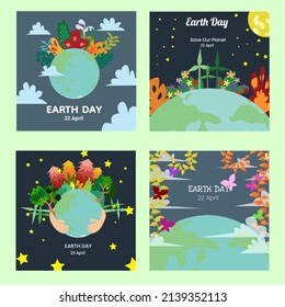 Earth Day Social Media-Post-Vorlagen, Square Size