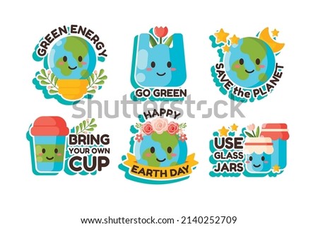 earth day sticker set collection