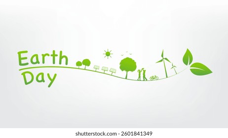 Earth day and sustainable development concept, vector illustration