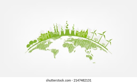 Earth day, Sustainable development, World Environmental day and Eco friendly concept, Vector illustration.