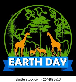 Earth Day T shirts design, Vector graphic, Poster or Coffee Mug design.