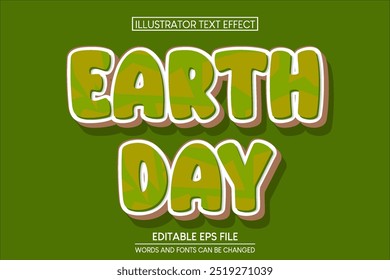 Earth Day Text Effect. editable text effect
