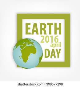 Earth Day. The text in a green frame. In shades of green