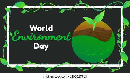 earth day text and world vector flat graphic for  background or banner