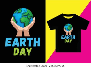 Earth day t-shirt design, Typography modern T-shirt design for man and women, Modern, Simple, Lettering—vector file, Ready for print.
