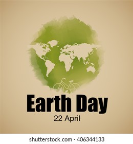 earth day typography, vector Illustration