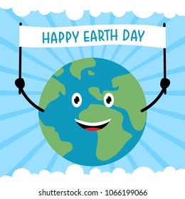 Earth day vector cartoon card