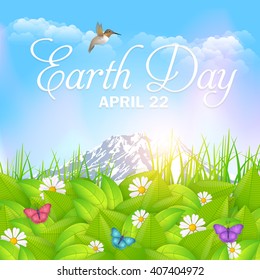 Earth Day Vector Design, Web Banner, Greeting Card Design