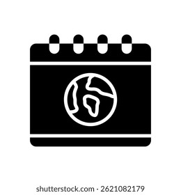 Earth Day Vector for Environmental Awareness and Green Living – Planet illustration, eco-friendly celebration icon, nature care design. Glyph Icon