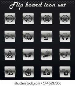 earth day vector flip mechanical icons for user interface design