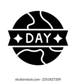 Earth Day Vector Glyph Icon For Personal And Commercial Use.
