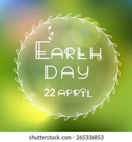 Earth day vector green icon, ecological label