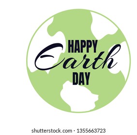 Earth day vector; hand drawn lettering on white background; calligraphic poster with handwritten text; hipster style illustration. - Vector