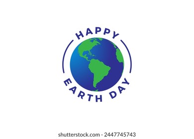 Earth day vector. Happy earth day icon, save earth.