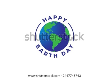 Earth day vector. Happy earth day icon, save earth.
