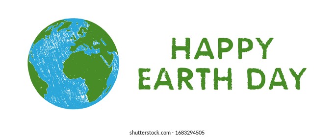 Earth Day vector horizontal banner. Vector template with the globe for Earth Day. Vector illustration for banners, posters, cards. Save the Planet concept, April 22