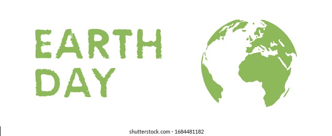 Earth Day vector horizontal banner. Vector template with the globe for Earth Day. Vector illustration for banners, posters, cards. Save the Planet concept, April 22