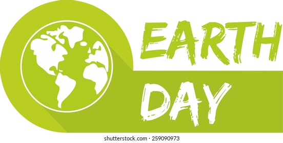 Earth day vector icon with green planet