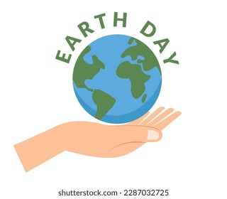 icono del vector del día de la tierra. símbolo de la tierra de mano