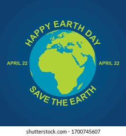 Earth day. Vector illustration commemorating world earth day on April 22.