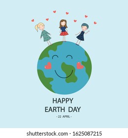 Earth Day. Vector illustration. Earth day concept. World environment day background. Save the earth.