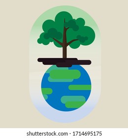 EARTH DAY VECTOR ILLUSTRATION FLAT DESIGN, POSTER, BACKGROUND