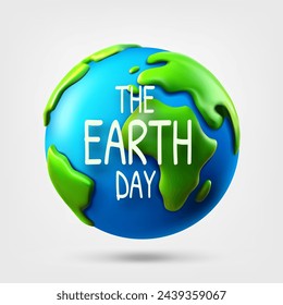 The Earth day. Vector illustration of the Earth on grey background. 3d vector illustration