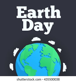 Earth day vector illustration on a black background.