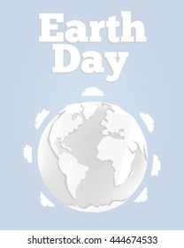 Earth day vector illustration on a blue background.