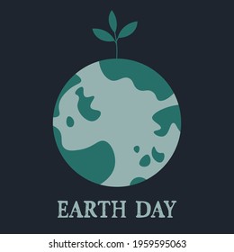 Earth day vector illustration,  planet conservation awareness.