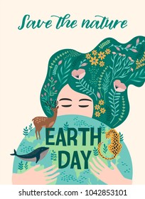 Earth Day. Vector illustration for poster, card, flyer, banner and other use.