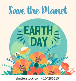 Earth Day. Vector illustration for poster, card, flyer, banner and other use.