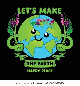 Earth day vector illustration thsirt design