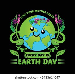 Earth day vector illustration thsirt design