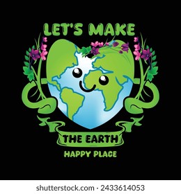 Earth day vector illustration thsirt design