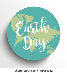 Earth Day. Vector illustration with the words, planets.