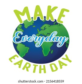 Earth day Vector letter illustration. Decoration illustration for earth day. Lettering typography poster. Earth day T shirt design vectors