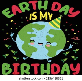 Earth day Vector letter illustration. Decoration illustration for earth day. Lettering typography poster. Earth day T shirt design vectors