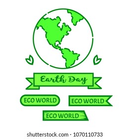 Earth Day Vector. Planet Earth. Globe of the planet. Logo as a form of the globe.