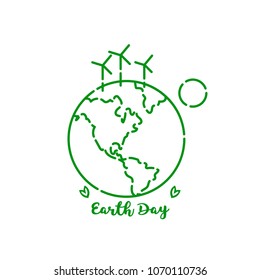 Earth Day Vector. Planet Earth. Globe of the planet. Logo as a form of the globe.