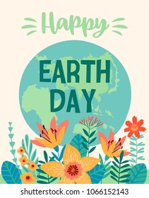 Earth Day. Vector template for card, poster, banner, flyer Design element