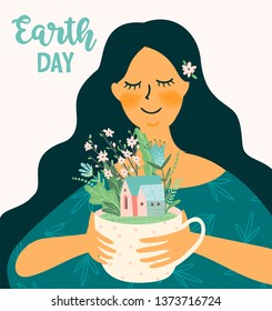 Earth Day. Vector template for card, poster, banner, flyer Design element