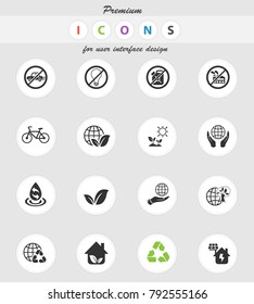 earth day web icons for user interface design