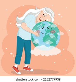 Earth day and World environment day concept, planet protection, planet earth vector