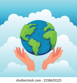 earth day world environment day poster vector illustration
