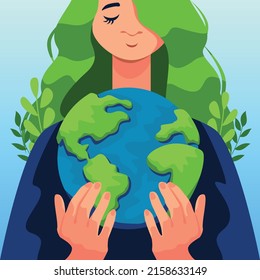 earth day world environment day poster vector illustration
