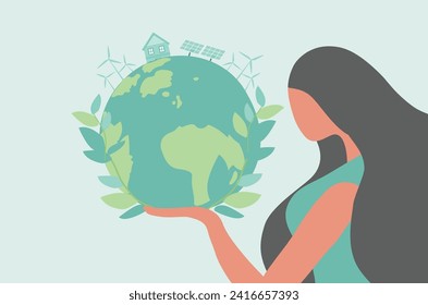 Earth Day and World environment day, Save the earth, ecology friendly concept vector illustration
